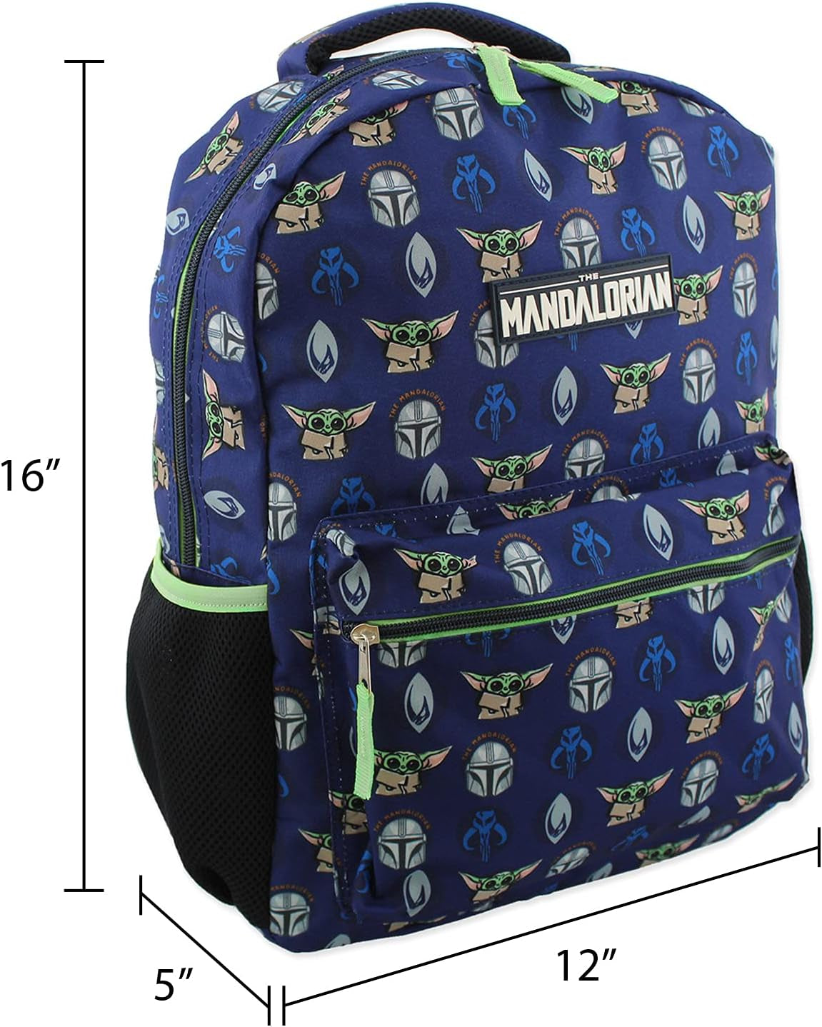 Disney Star Wars Mandalorian Baby Yoda Boy'S Girl'S Adult 16 Inch School Backpack (One Size, Blue/Green) Backpacks Clothing Kids' Backpacks Luggage & Travel Gear Shoes & Jewelry