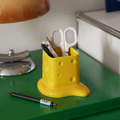 Melting Cheese Ceramic Desktop Organizer