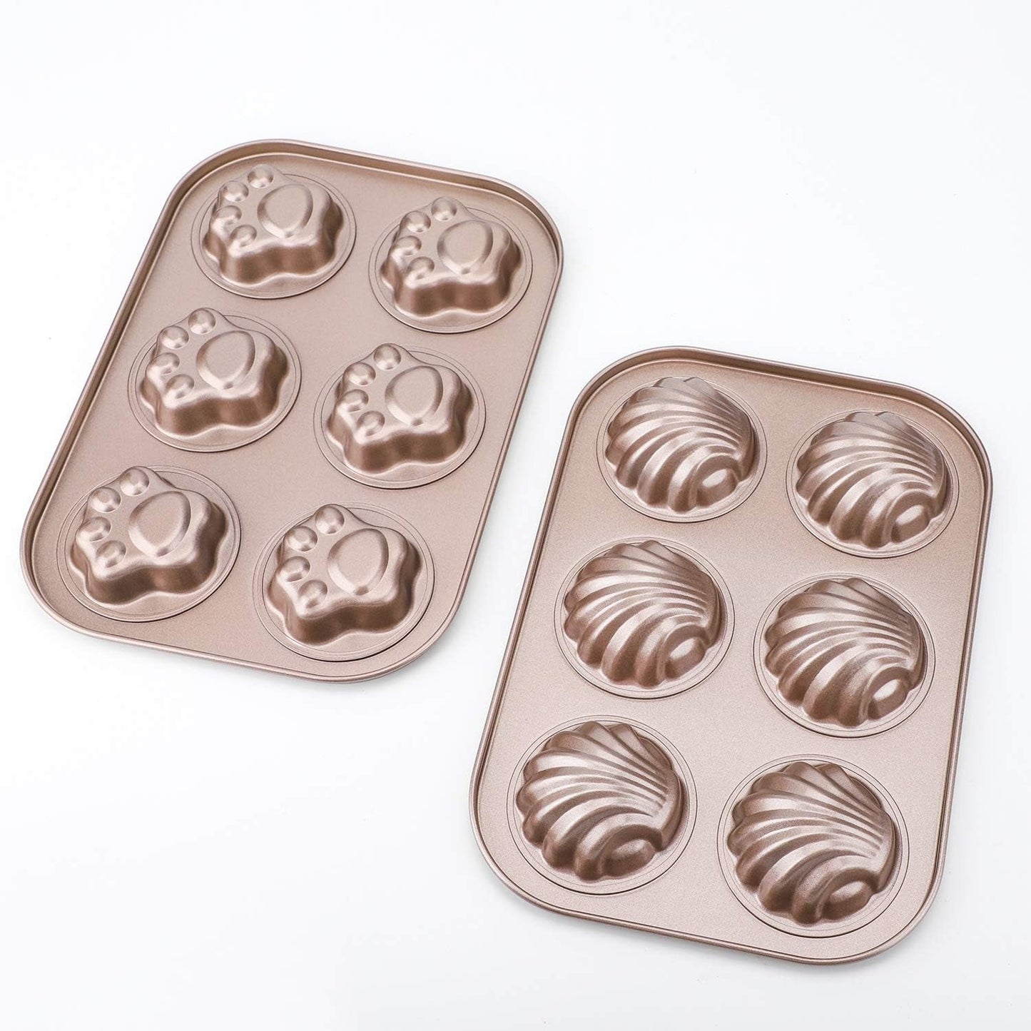 Beasea 3 Pack Madeleine Pans, 10X7 Inch 6 Cavity Nonstick Cat Shaped Cake Cookies Pan Carbon Steel Madeleine Mold Shell Madeline Pan Bakeware Home & Kitchen Kitchen & Dining Madeleine Pans Pastry & Baking Molds