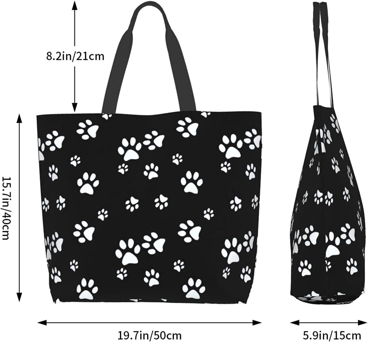 Amertac Paw Print Bags and Totes - Cute Dog Tote Bag for Women Large Utility Eco Friendly Beach Bag Reusable Grocery Bags Handbag Aesthetic Waterproof for Gifts Work Weekend Shopping School Office Home & Kitchen Kitchen & Dining Luggage & Bags Reusable Grocery Bags Shopping Totes Storage & Organization Travel & To-Go Food Containers