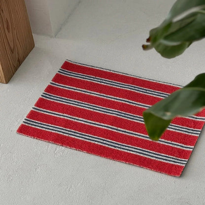 Textured Striped PVC Coil Accent Rug