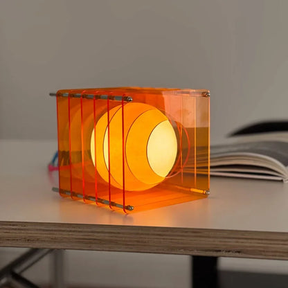 Textured Caged Resin Sphere Lamp