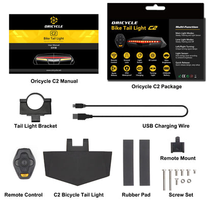 Oricycle C2 Rechargeable Bike Tail Light LED