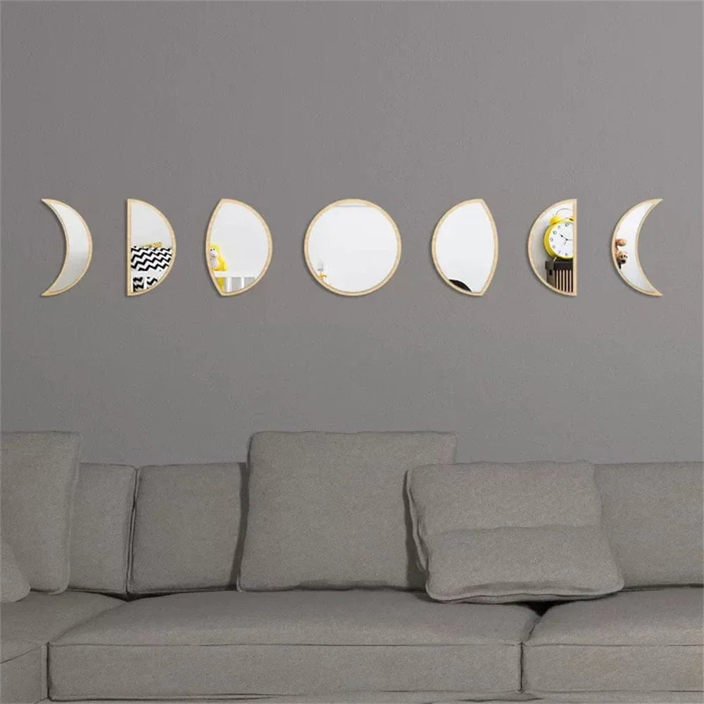 7Pcs Moon Phase Mirrors