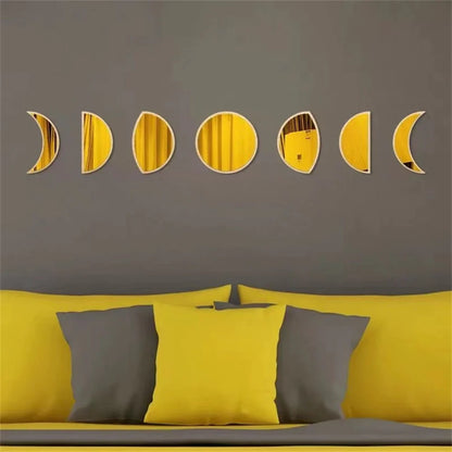 7Pcs Moon Phase Mirrors