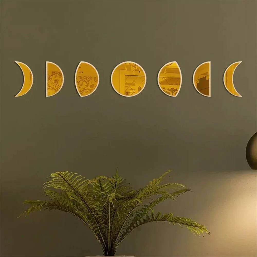 7Pcs Moon Phase Mirrors