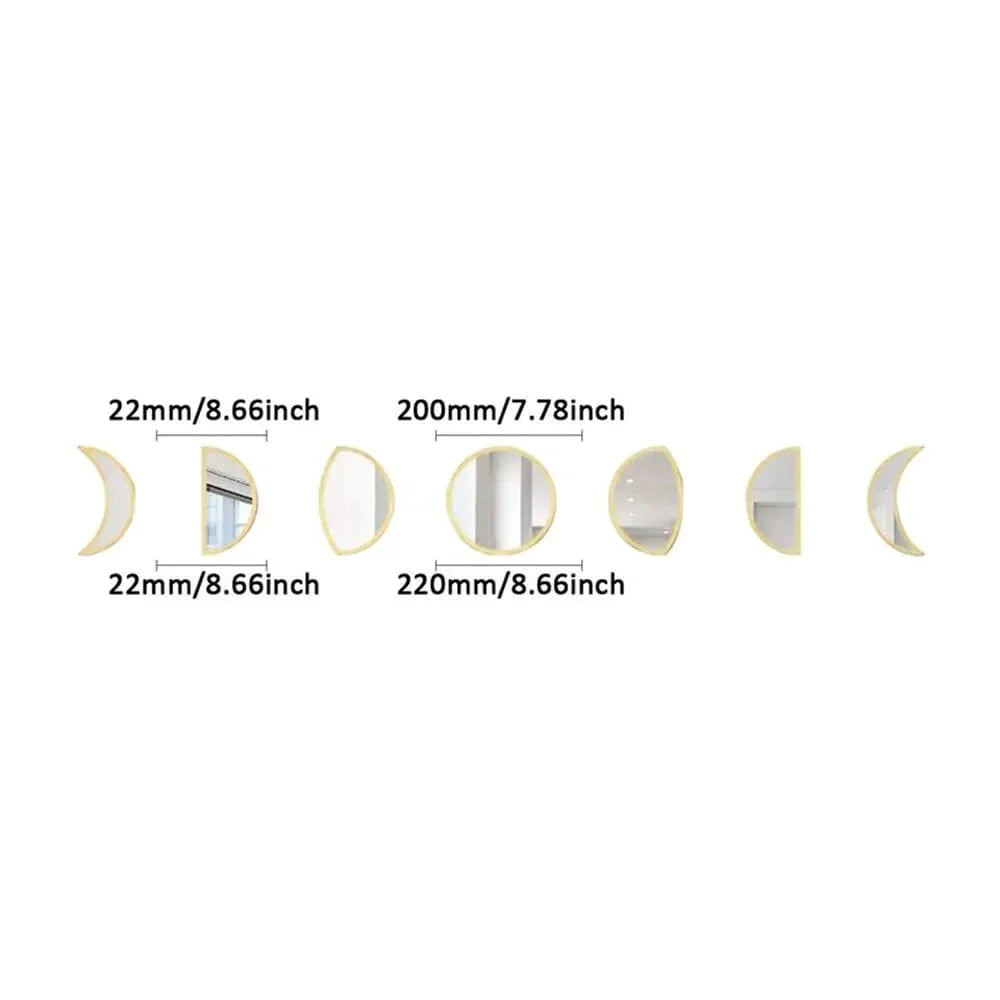 7Pcs Moon Phase Mirrors