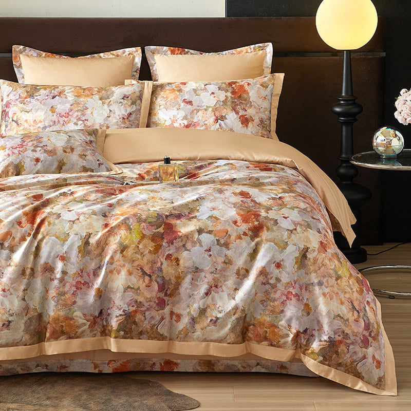 Monetta Floral Bloom Printed Luxury Egyptian Cotton Bedding Set