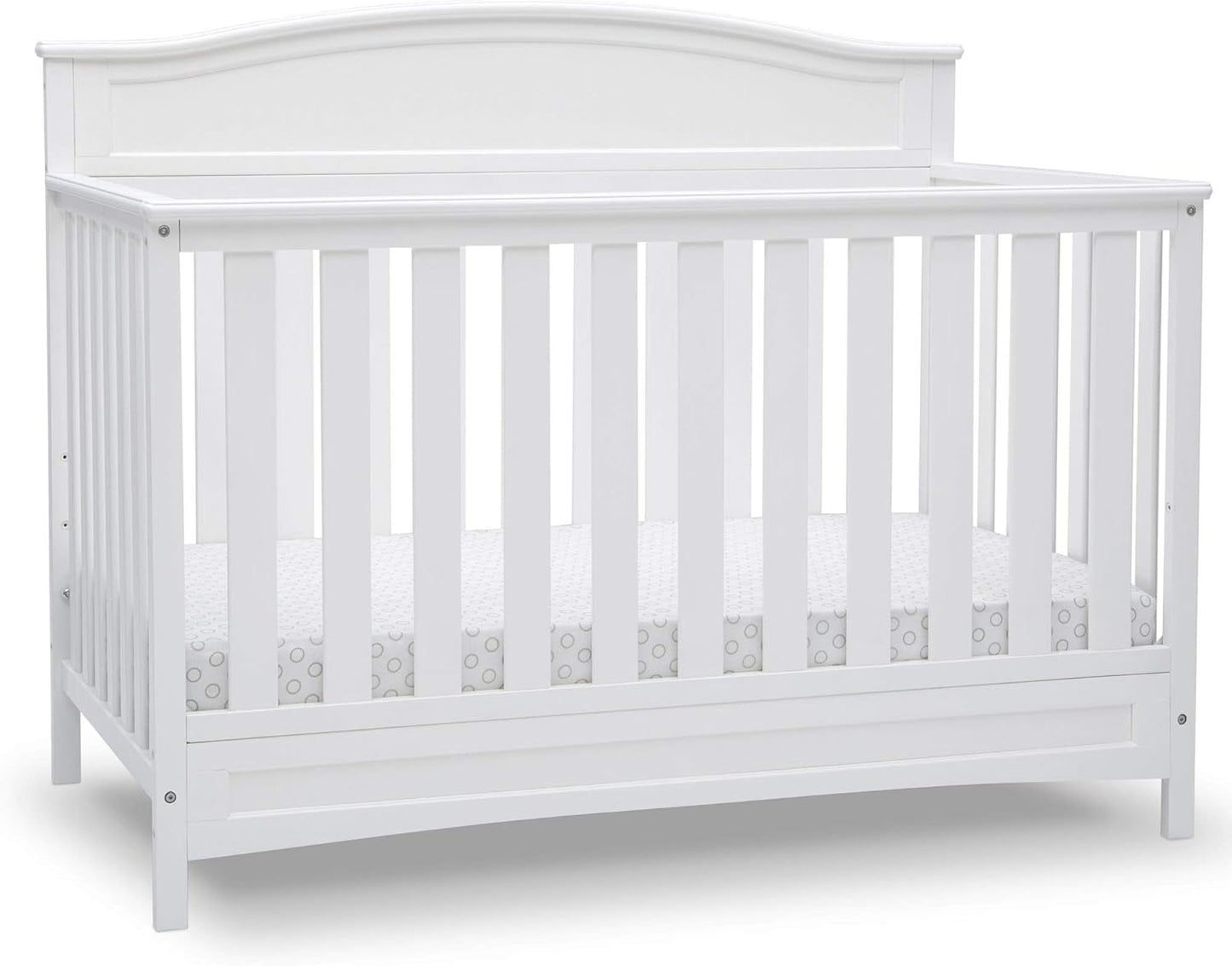 Emery Deluxe 6-In-1 Convertible Crib, Greenguard Gold Certified, Bianca White Baby Products Convertible Cribs Furniture Infant & Toddler Beds Nursery