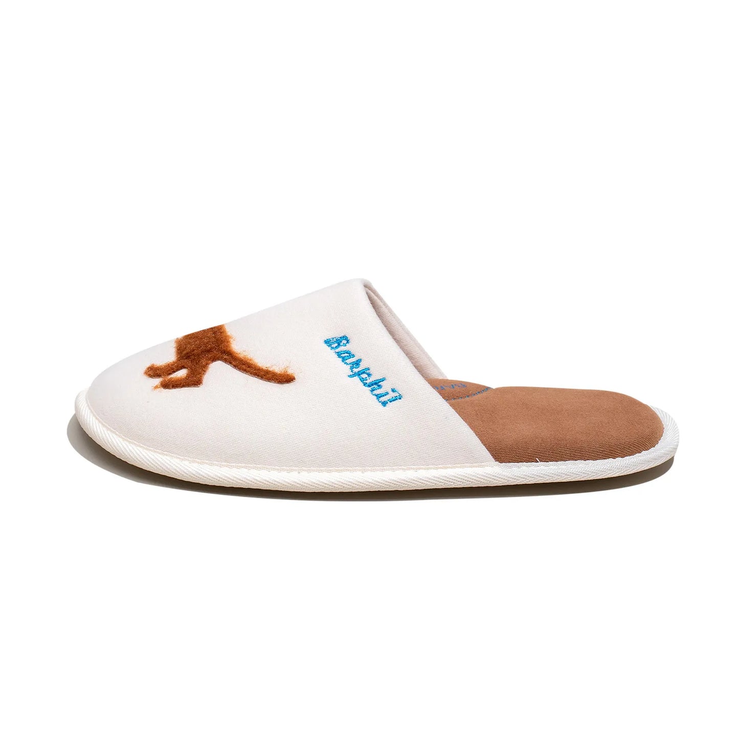 Plush Embroidered Dachshund Slides Polyester House Slippers