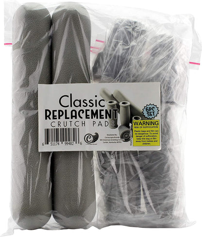 Cornucopia Replacement Crutch Parts Set, Comfortable Gray Rubber Pads Underarm Cushions, Hand Grips, and Feet Caps, Fits Standard Aluminum Crutches Canes Crutch Accessories Crutch Pads Crutches & Accessories Medical Supplies & Equipment Mobility & Daily Living Aids Mobility Aids & Equipment