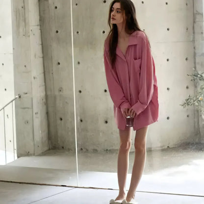 Soft Ruffle Hem Cotton Pajama Set