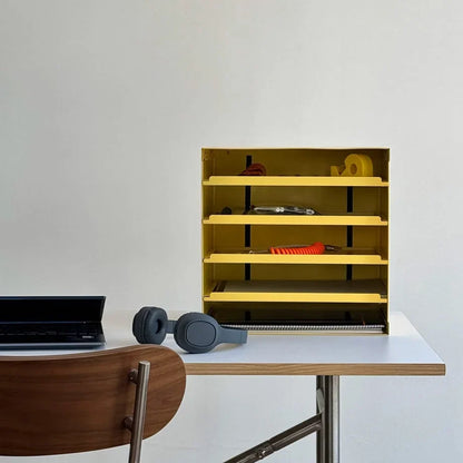 Sleek Solid Color Metal Desktop Organizer