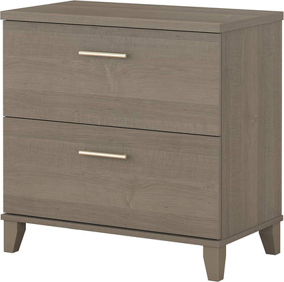 Bush Furniture Somerset L Shaped Desk with Storage and Lateral File Cabinet in Ash Gray Cabinets File Cabinets Lateral File Cabinets Office Furniture & Lighting Office Products Racks & Shelves