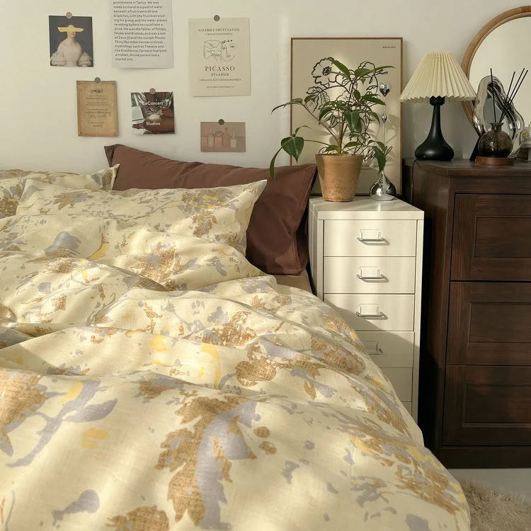Soft Vintage Floral Cotton Bedding Set