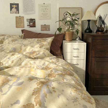 Soft Vintage Floral Cotton Bedding Set