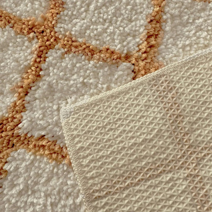 Tufted Shaggy Checkered Plush Accent Rugs