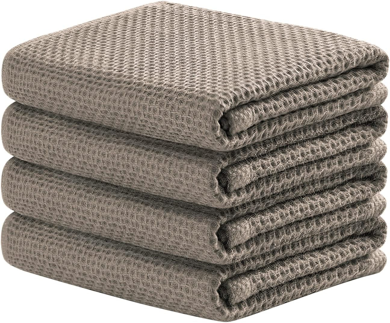 Joybest Cotton Kitchen Dish Cloths, 8-Pack Waffle Weave Ultra Soft Absorbent Dish Towels Washcloths Quick Drying Dish Rags, 12X12 Inches, Dark Gray Dish Cloths & Dish Towels Home & Kitchen Kitchen & Dining Kitchen & Table Linens