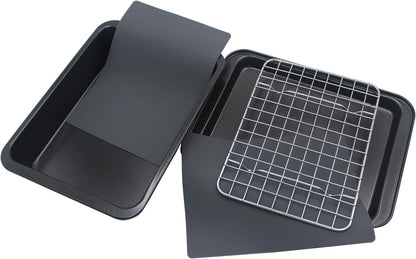 Checkered Chef Toaster Oven Pans - 5 Piece Nonstick Bakeware Set Includes Baking Trays, Rack and Silicone Baking Mats - Best Accessories for Toaster and Convection Ovens Cookware Home & Kitchen Kitchen & Dining Toaster Oven Cookware