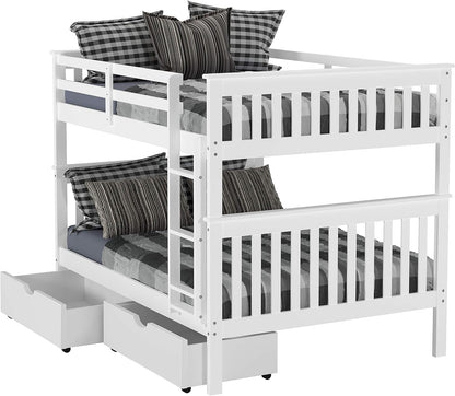 Donco Kids Austin Mission Twin over Full Dark Grey Bunkbed with Twin Trundle Bedroom Furniture Beds Frames & Bases Furniture Home & Kitchen