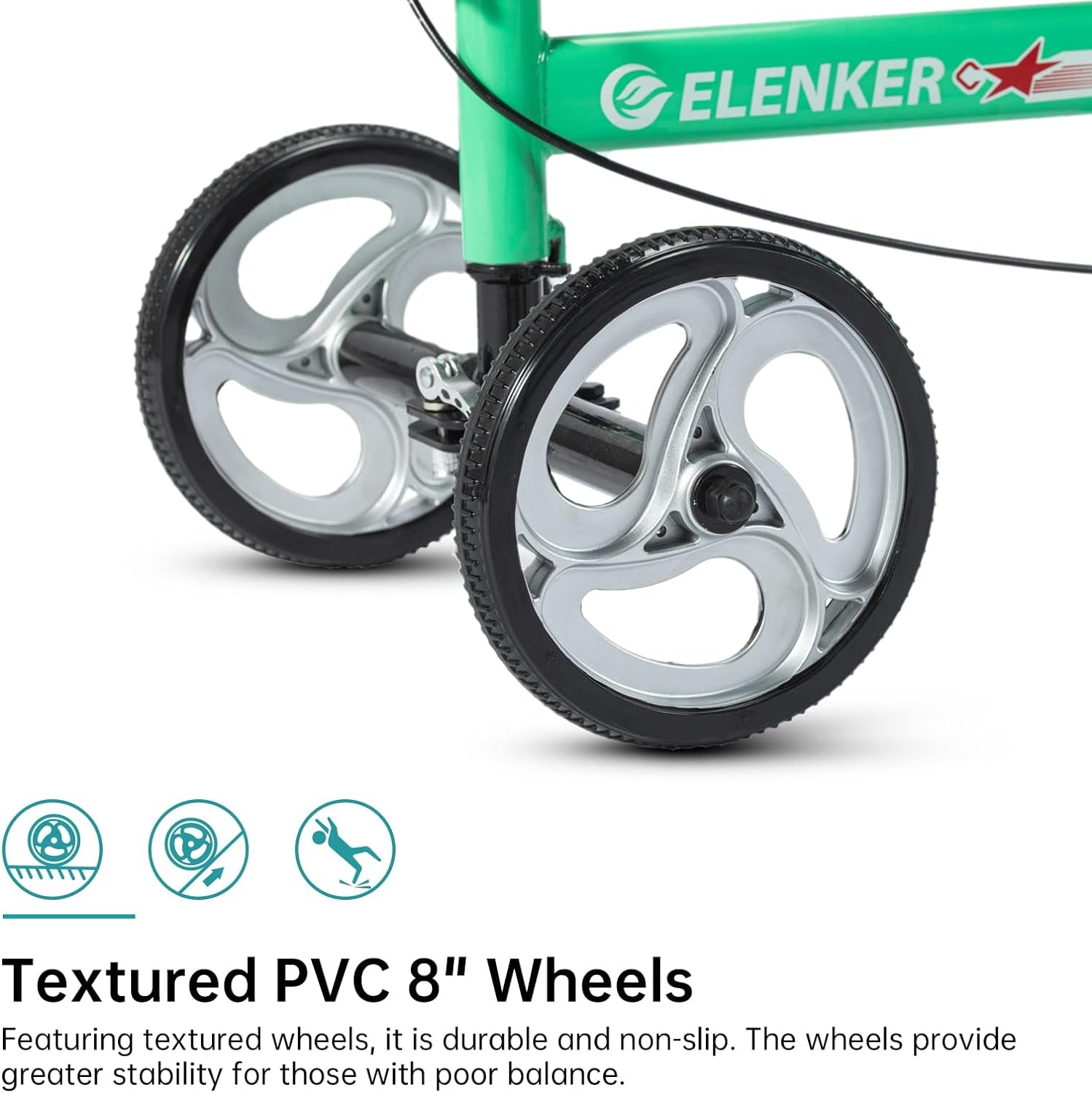 ELENKER Knee Scooter with Basket Dual Braking System for Ankle and Foot Injured (Green) Medical Supplies & Equipment Mobility & Daily Living Aids Mobility Aids & Equipment Rollators & Accessories Rolling Walkers Walkers