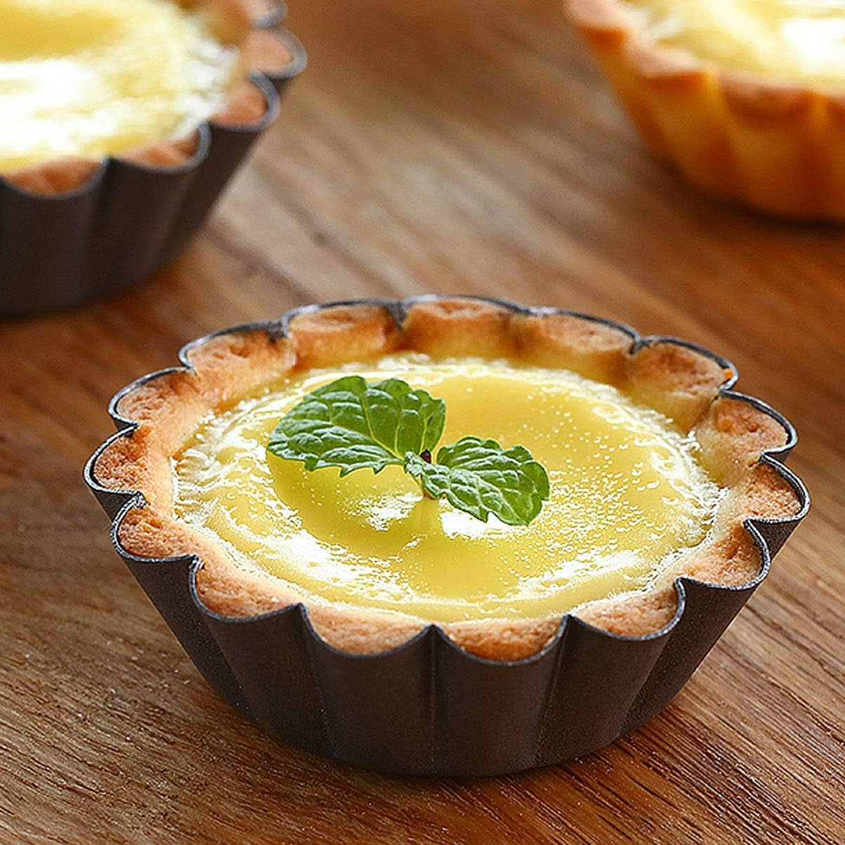 Healeved 12 Packs Size 2.6 X 0.9Inch Egg Tart Mini Tart Pans Pie Tin Tartlet Pan,Mini Cupcake Cookie Pudding Muffin Baking Cups Cooking Molds for Pies, Desserts, Quiche P Bakeware Home & Kitchen Kitchen & Dining Pie Tart & Quiche Pans Tart Pans