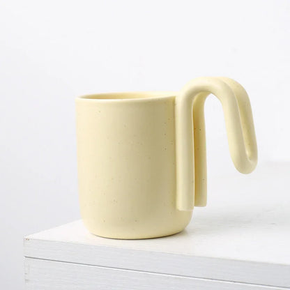 Sculptural Loop Handle Frosted Ceramic Mug