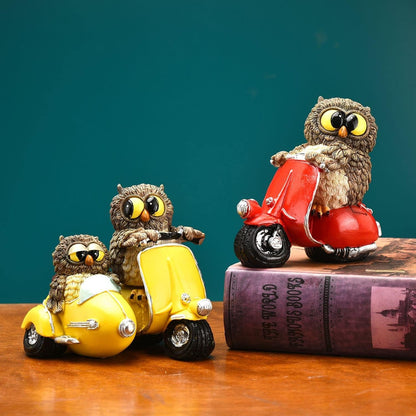 GINMIC Owl Statue, Home Office Decoration Accent, Bookshelf Decoration Accent, Animal Decoration Sculpture (Yellow) Home & Kitchen Home Décor Accents Home Décor Products Sculptures Statues