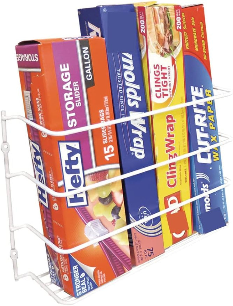 Evelots 2 Pack Plastic and Foil Wrap Organizer on Cabinet Door or Pantry Wall Rack - Sandwich, Freezer, Food Bag Storage Organizer - Bathroom Laundry Supplies, Kitchen Organization and Storage Home & Kitchen Kitchen & Dining Kitchen Storage & Organization Accessories Storage & Organization