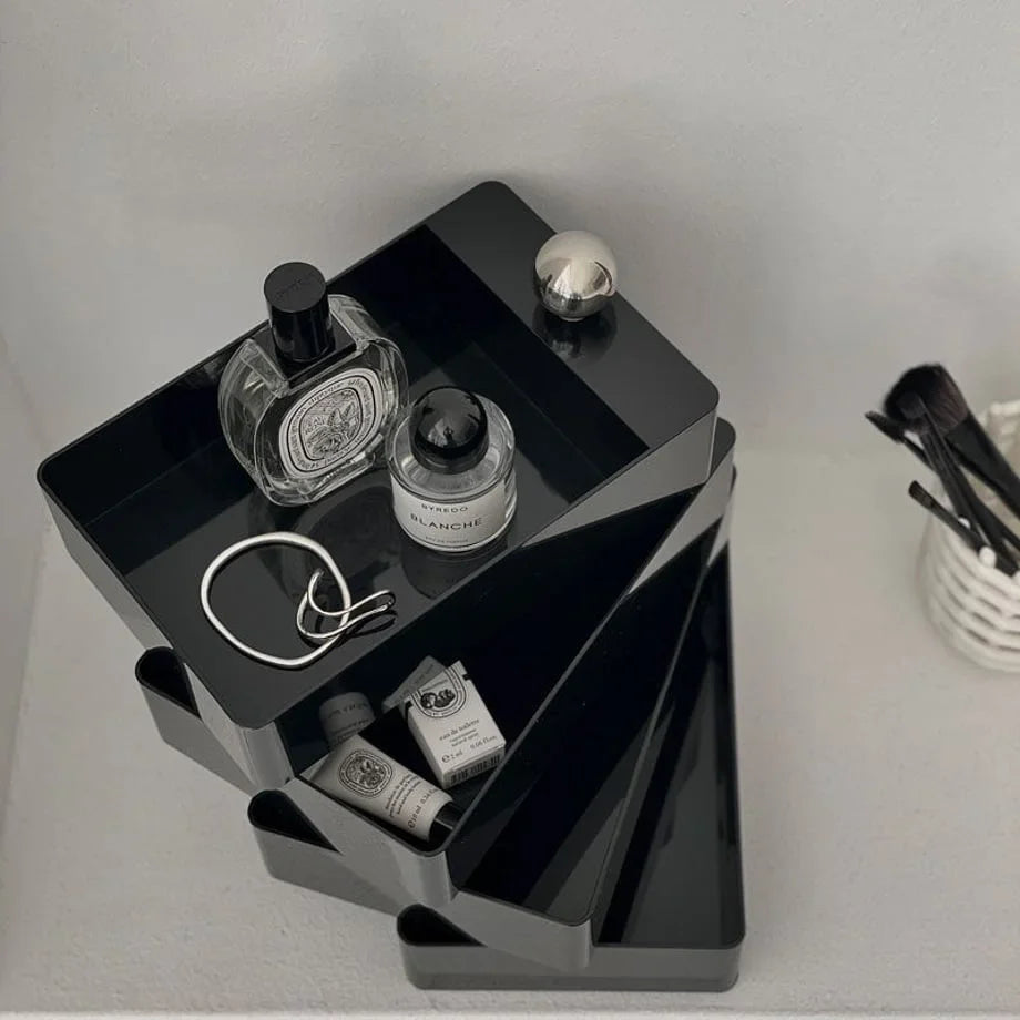 Sleek Minimalist ABS Rotating Makeup Organizer