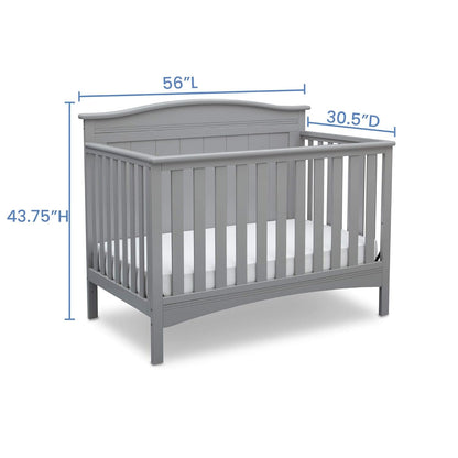 Bennett 4-In-1 Convertible Baby Crib, Greenguard Gold Certified, Grey Baby Products Cribs Furniture Infant & Toddler Beds Nursery