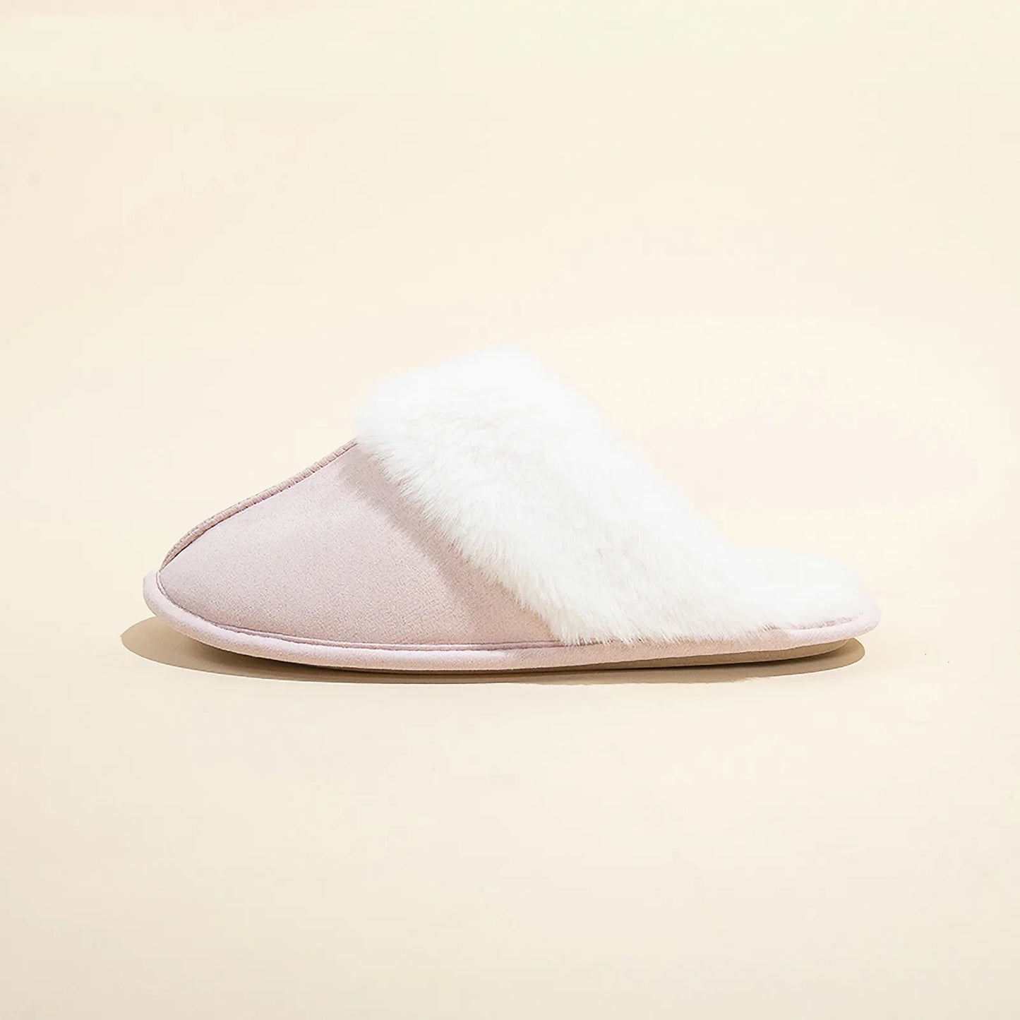 Plush Solid Color Faux Suede House Slippers
