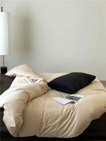 Plush Solid Color Velvet Bedding Set