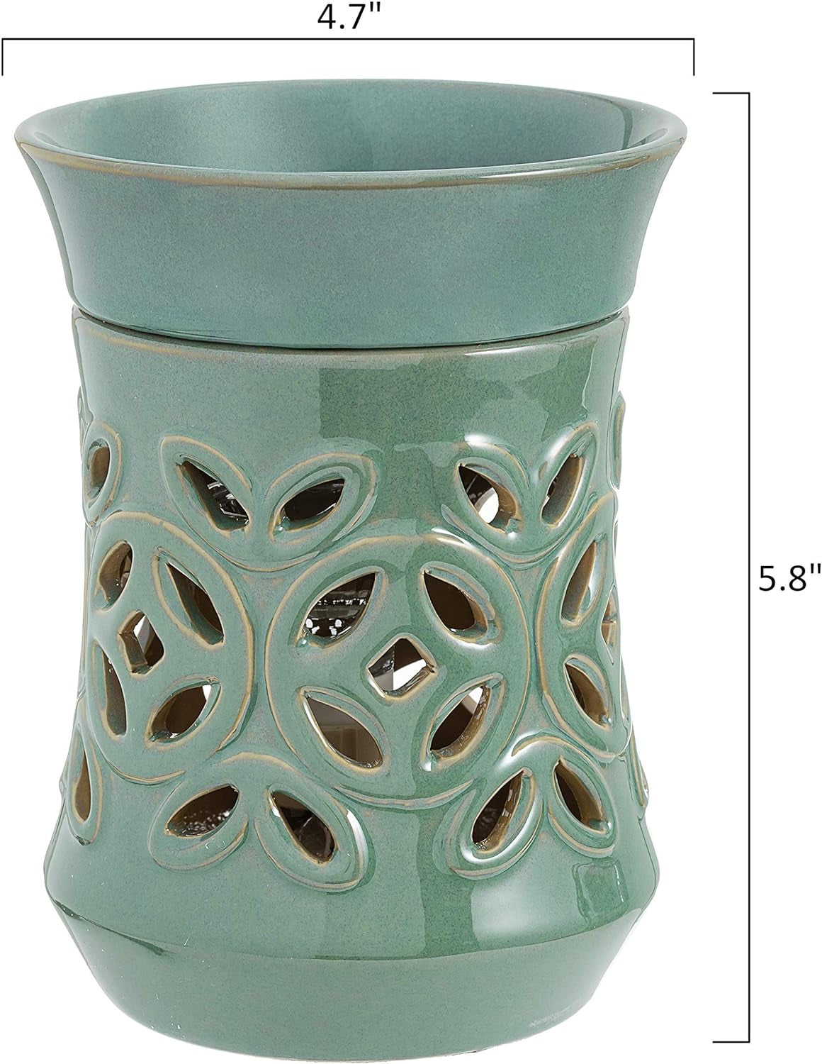 Dark Sage Ceramic Candle Warmer Electric with Safety Timer | Automatic Plug in Fragrance Warmer for Scented Wax Melts, Cubes, Tarts | Air Freshener Set for Home Décor, Office, and Gifts Home & Kitchen Home Décor Products Home Fragrance Home Fragrance Accessories