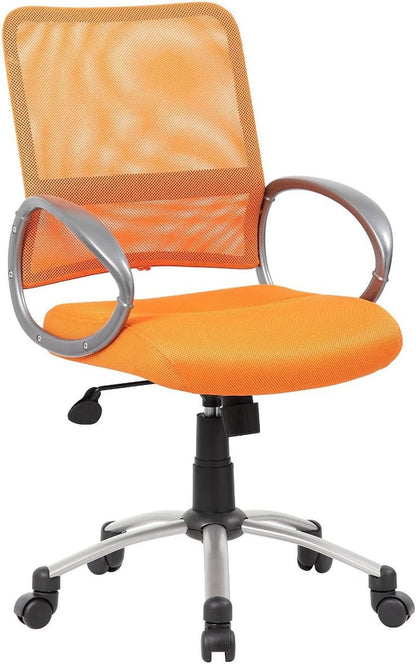 Boss Office Products Mesh Back Task Chair with Pewter Finish in Orange Furniture Home & Kitchen Home Office Chairs Home Office Desk Chairs Home Office Furniture