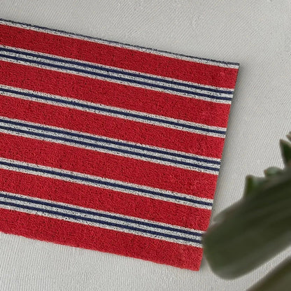 Textured Striped PVC Coil Accent Rug