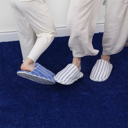 Soft Terry Pinstripe Cotton House Slippers