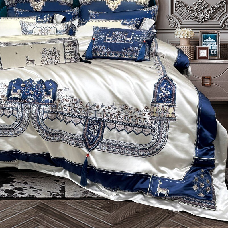 Giorgio Luxury Embroidered Tassel Bedding Set