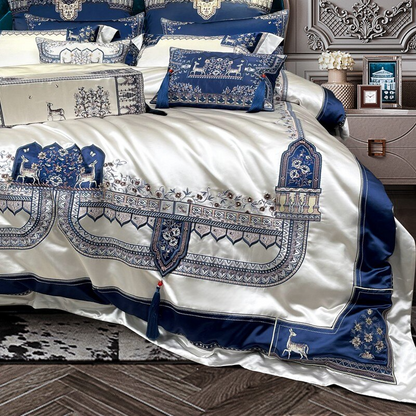 Giorgio Luxury Embroidered Tassel Bedding Set