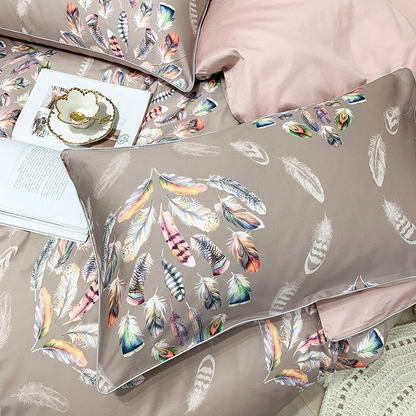 Amelia Feather Print Egyptian Cotton Bedding Set