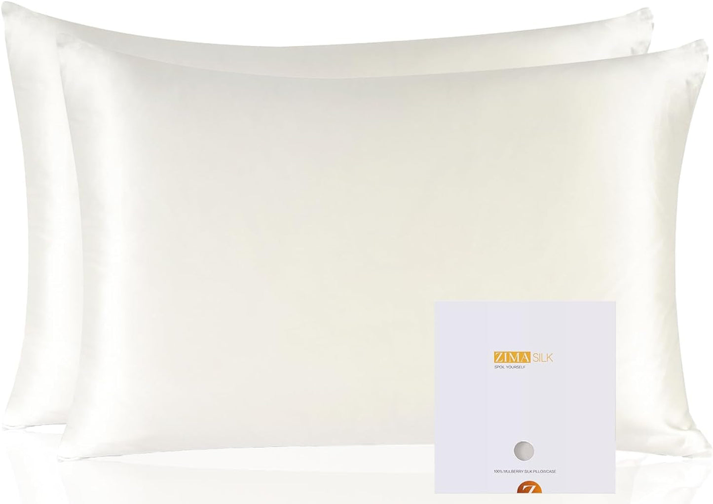 ZIMASILK 100% Pure Mulberry Silk Pillowcase for Hair and Skin Health,Soft and Smooth,Both Sides Premium Grade 6A Silk,600 Thread Count,With Hidden Zipper,1Pc(Standard 20''X26'',Beige) Bedding Home & Kitchen Pillowcases Sheets & Pillowcases