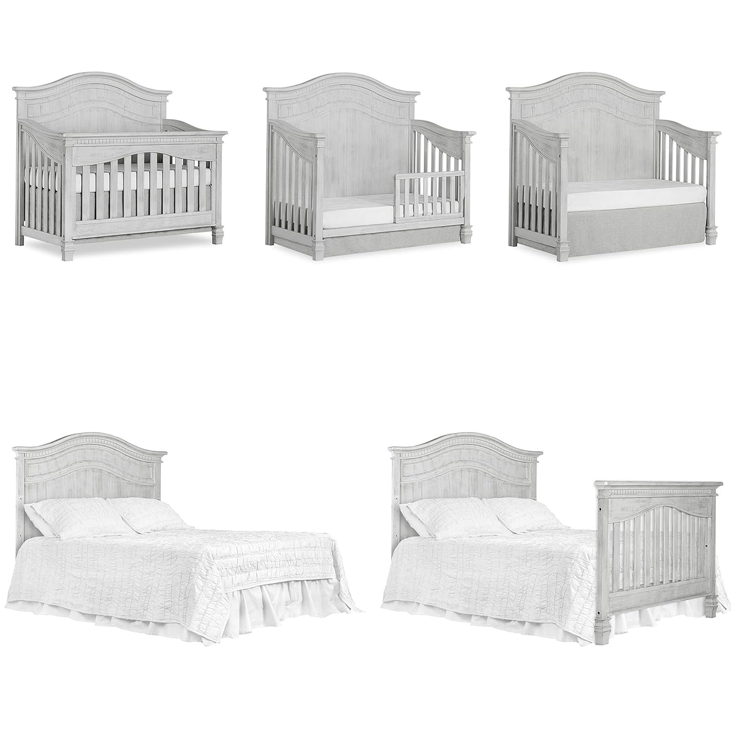 Evolur Cheyenne 5 in 1 Full Panel Convertible Crib & Double Dresser with Free 260 Coil Crib & Toddler Mattress Baby Products Changing & Dressing Chests & Dressers Furniture Nursery