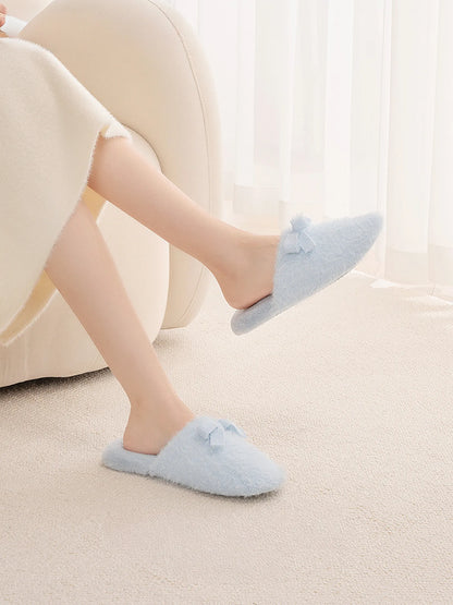 Fuzzy Solid Color Plush House Slippers