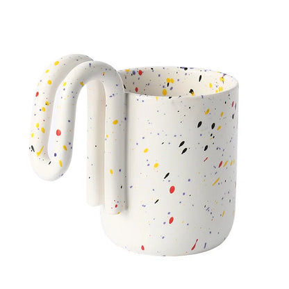 Sculptural Loop Handle Frosted Ceramic Mug