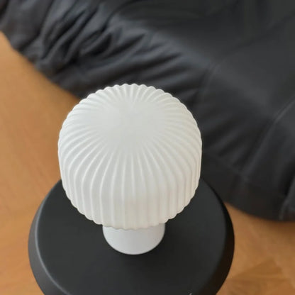 Pleated Glass Mushroom Accent Lamp