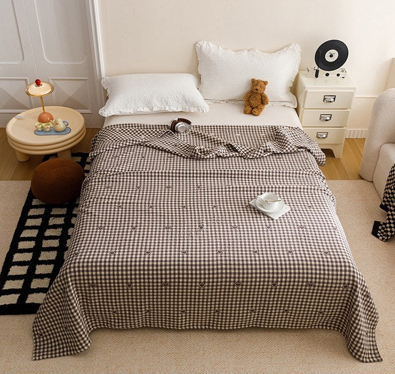 Vintage Checker Heart Cotton Bedding Set