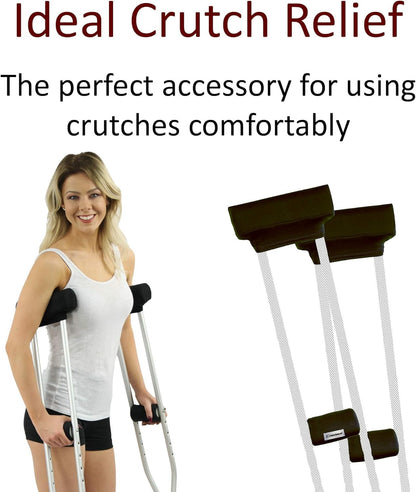 Crutcheze Premium USA Made Crutch Pad and Hand Grip Covers | Comfortable Underarm Padding Washable Breathable Moisture Wicking Odor Reducing- Accessories for Adult & Youth Crutches (Black) Canes Crutch Accessories Crutch Pads Crutches & Accessories Medical Supplies & Equipment Mobility & Daily Living Aids Mobility Aids & Equipment