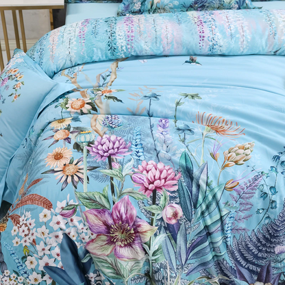 Gianna Sky Blue Egyptian Cotton Bedding Set