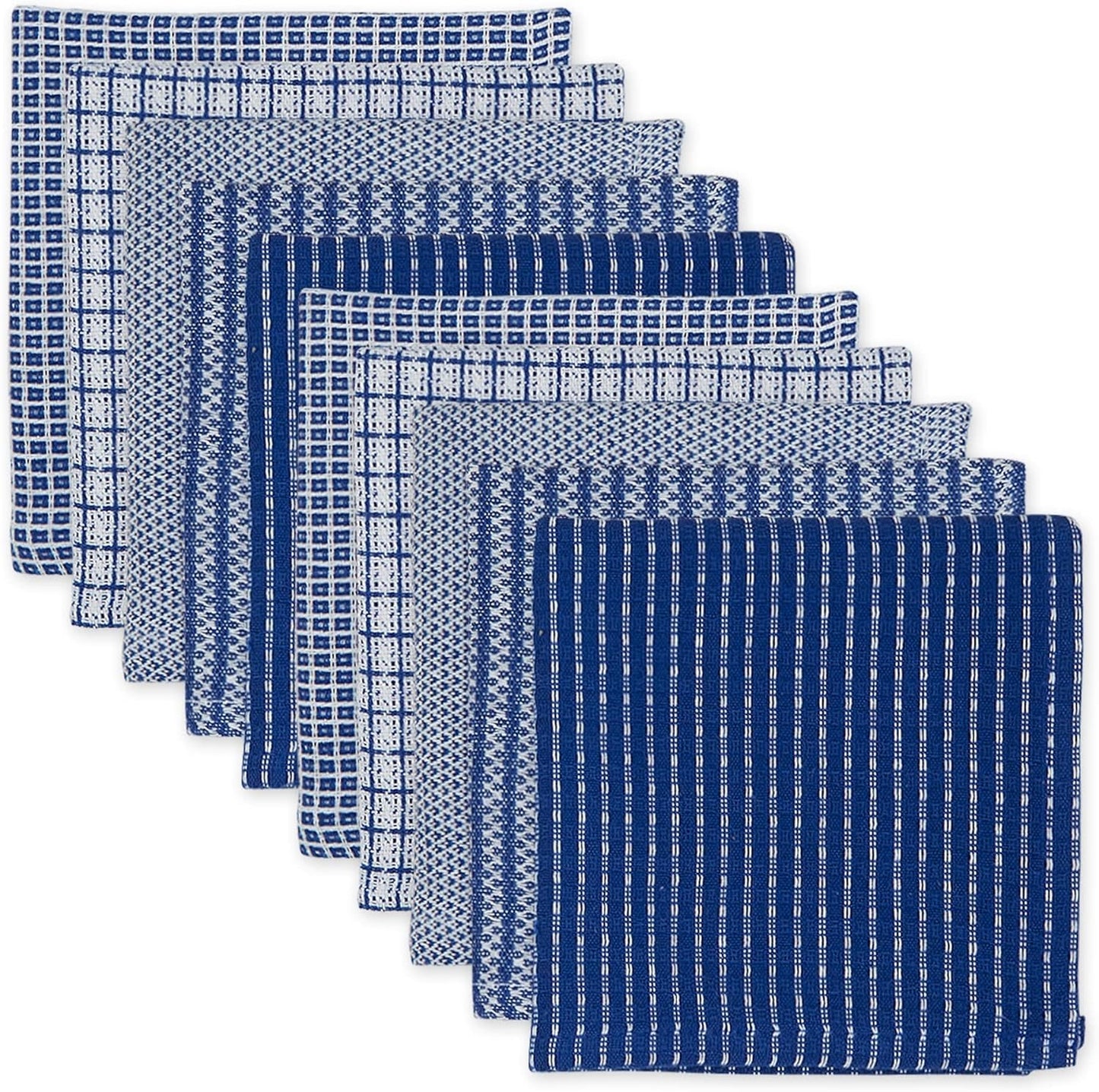 DII Ultra Absorbent, Everyday Cotton Kitchen Towels, Dishcloth Set, Assorted Blue, 5 Piece Dish Cloths & Dish Towels Home & Kitchen Kitchen & Dining Kitchen & Table Linens