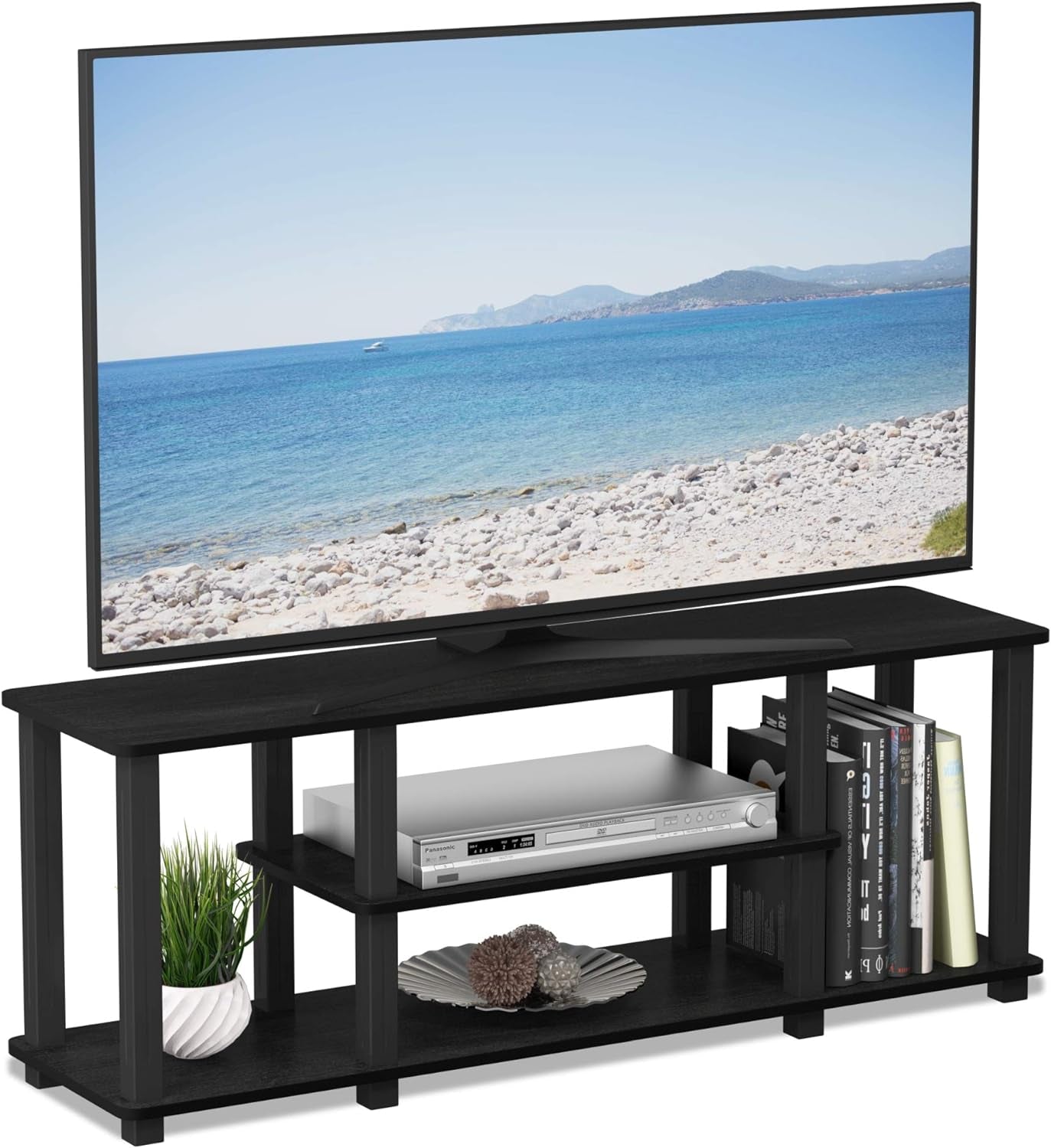 Furinno ‎20 Pounds Turn-N-Tube No Tools 3D 3-Tier Entertainment TV Stand up to 50 Inch TV, Square Tubes, Americano/Black Furniture Home & Kitchen Living Room Furniture Television Stands & Entertainment Centers TV & Media Furniture